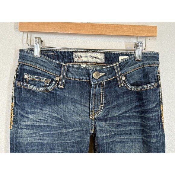 BKE Stella Bootcut Jeans Size 26R BK54116R Western y2K Denim Stitching Low Rise - Picture 3 of 13